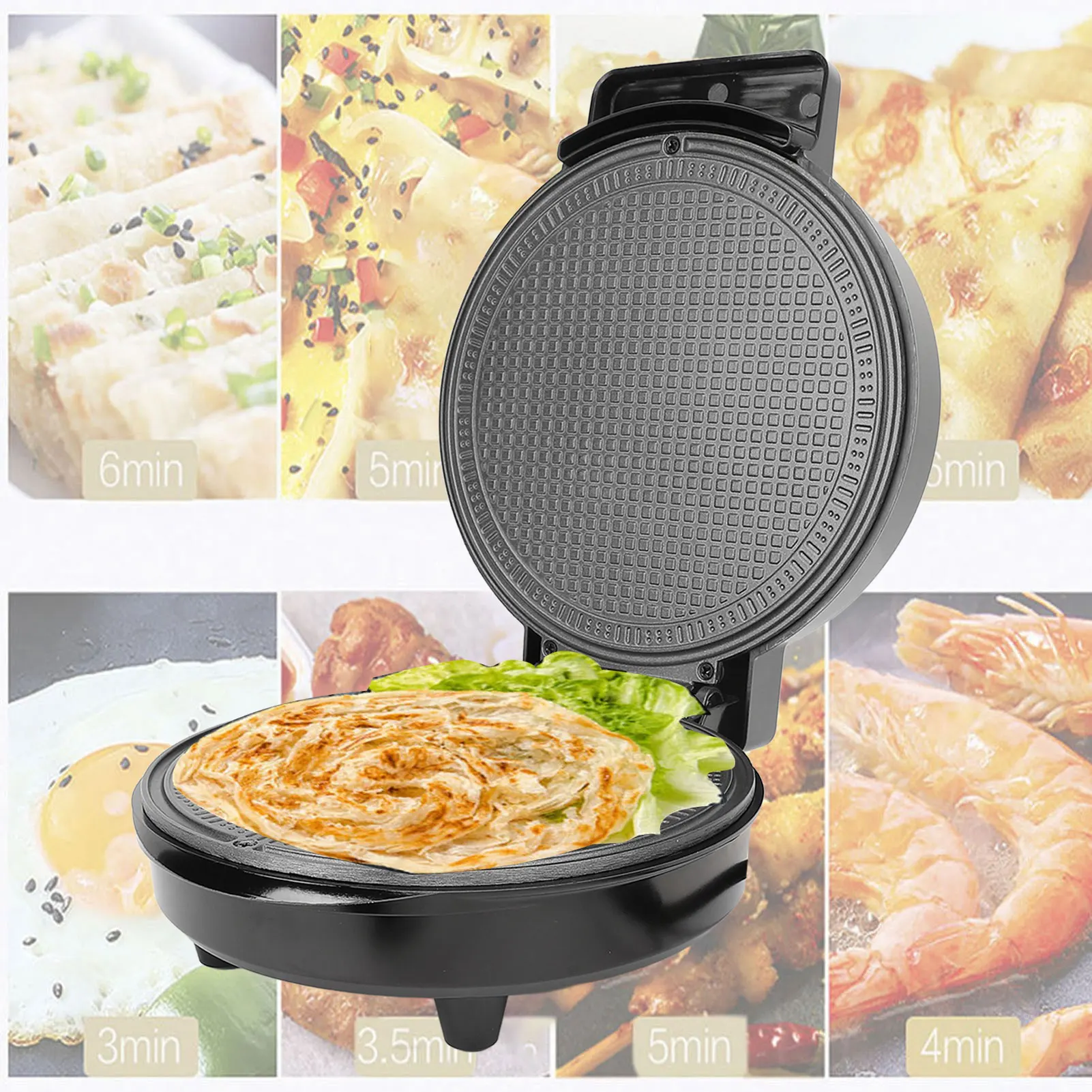 

Вафельный рожок Бесконечная регулировка температуры Быстрый нагрев Антипригарная машина для изготовления рожков для мороженого Легко чистящаяся блинная машина для