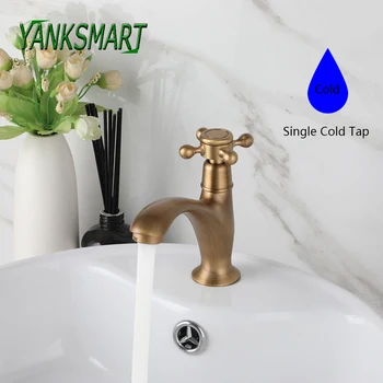 YANKSMART 욕실 대야 싱글 레버 수도꼭지, 데크 장착 세면대, 욕조 싱크대, 냉수 수도꼭지 깍지