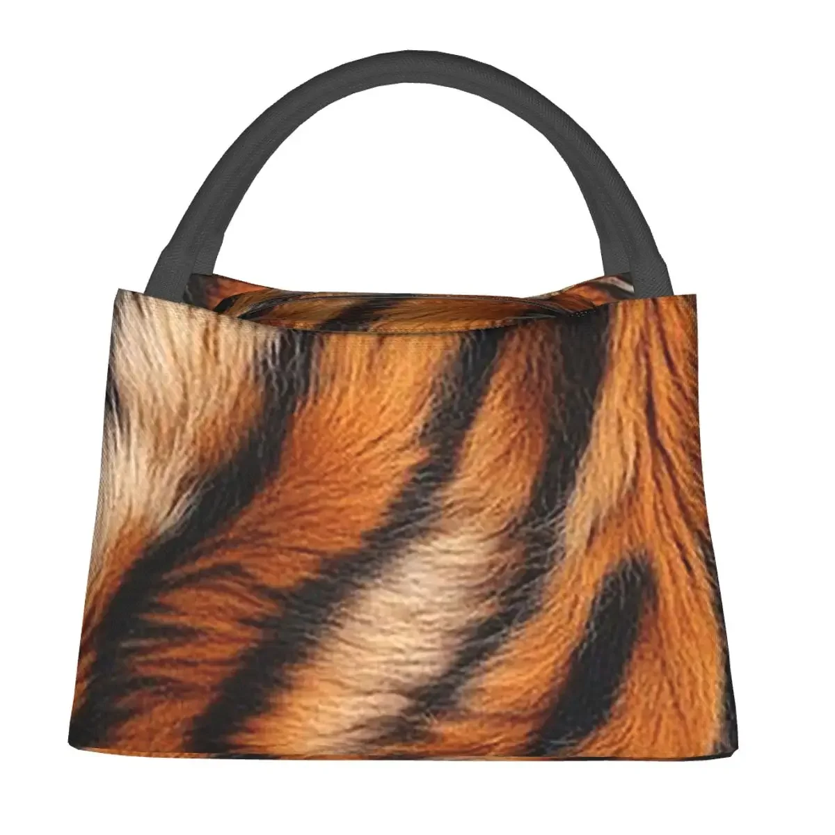 Tiger Skin Insulated Lunch Bag for Women Kids Portable Food Boxes Thermal Lunch Box Tote