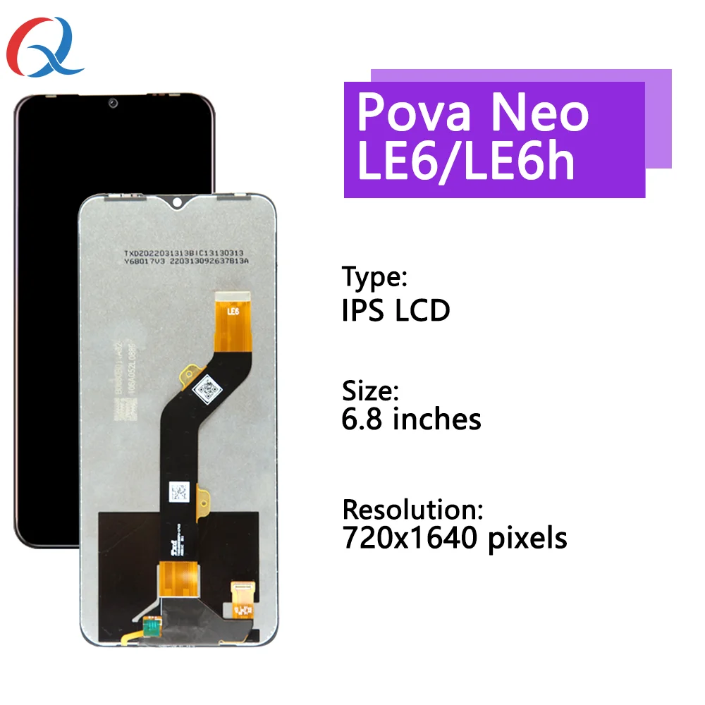 LE6 Touch Lcds Pantalla For Tecno Pova Neo Touch Screen Replacement Mobile Phone Lcds For Tecno LE6H Lcds Display