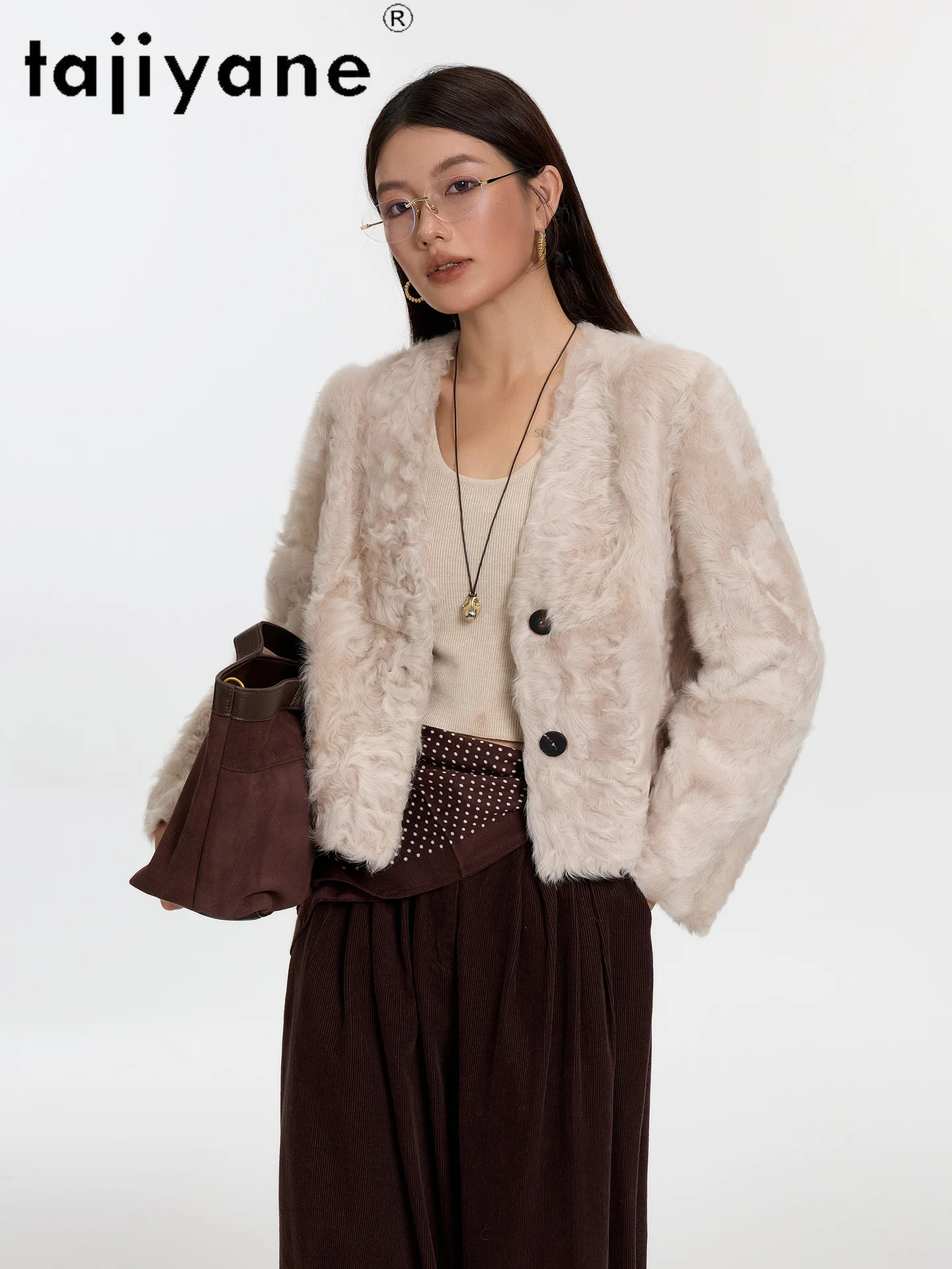 TAJIYANE Natürliche Wolle Schaffell Mantel Hohe Qualität Kurze Reversible Echtpelz Jacke Frau Kleidung 2025, Winter Outerwearsба