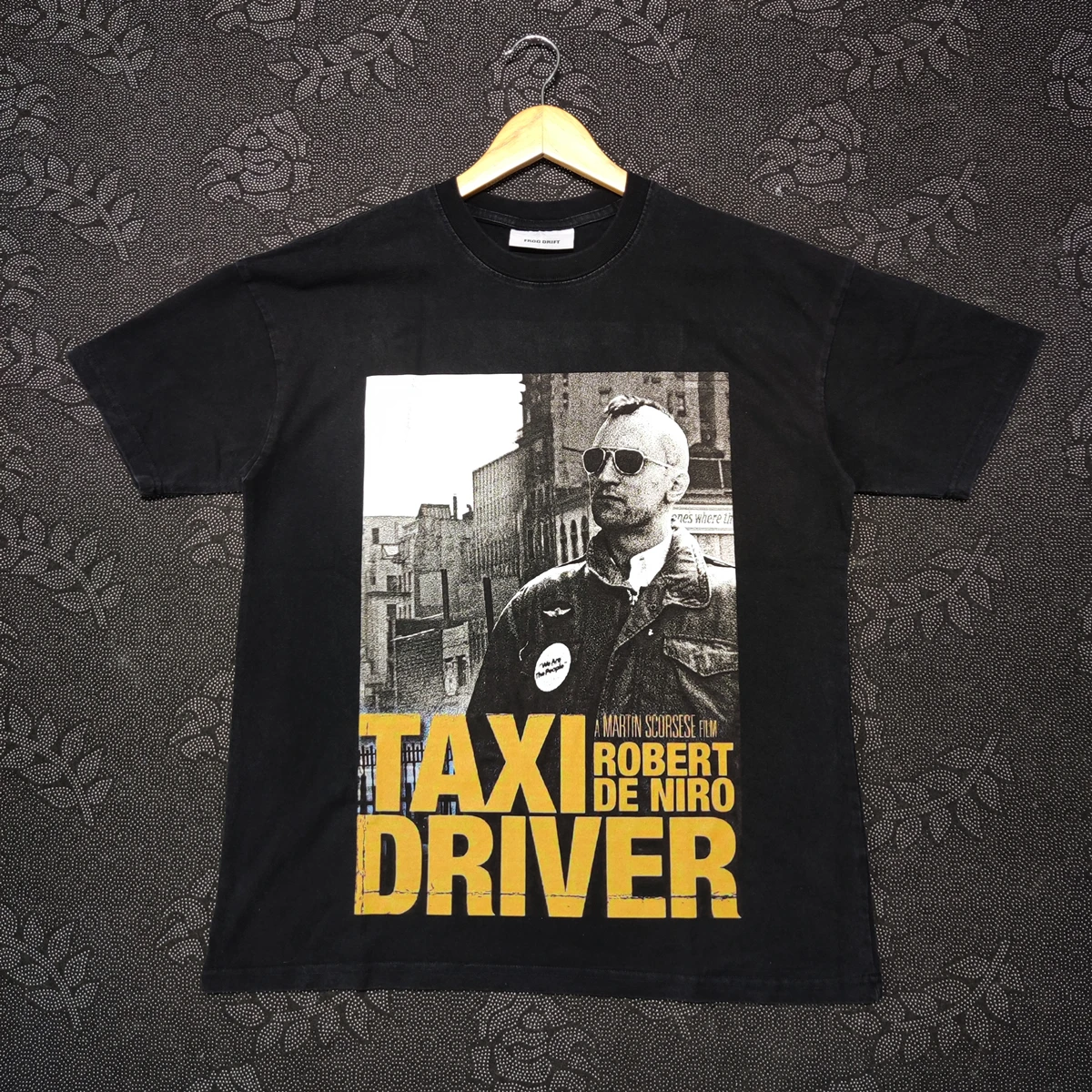 Yao888 Taxi Driver Movie Graphics Print Washed Old Streewear Short Sleeve Loose Vintage Casual Men Clothing T Shirt For Men