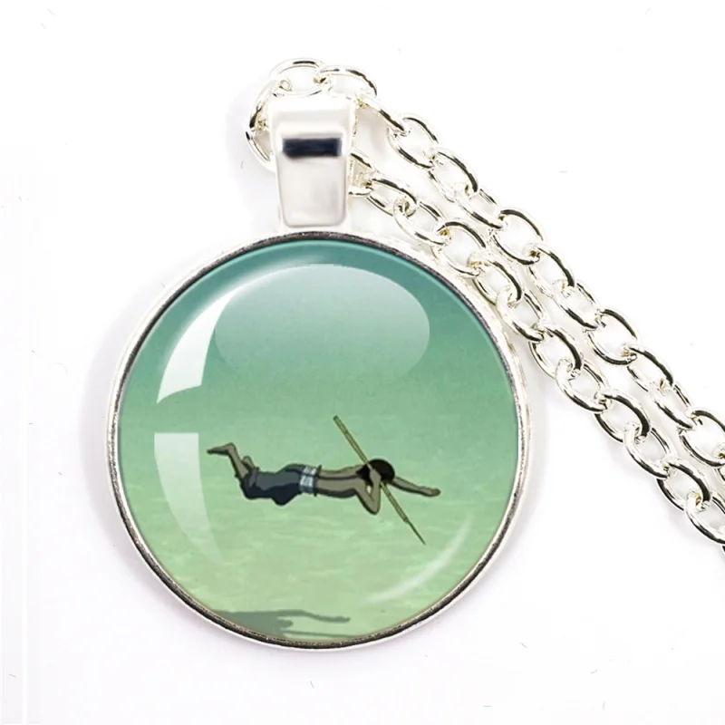 25mm Silver-plated Round Necklace Anime Die Rote Schildkröte Red Turtle Story Theme Pendent Jewelry Accessories Gift