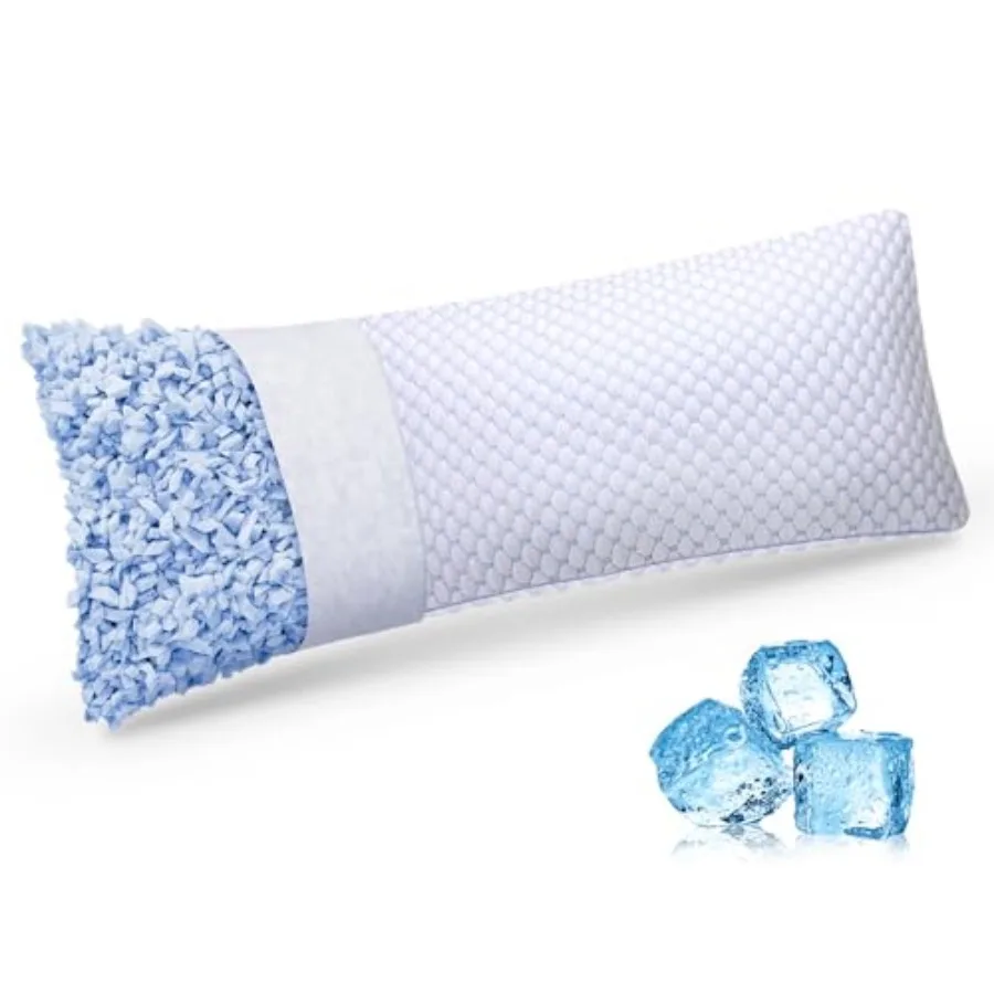 

Cooling Adjustable Shredded Memory Foam Pillow - Temperature-Regulating for All Sleepers with Dual Airflow Ventilation CertiPUR