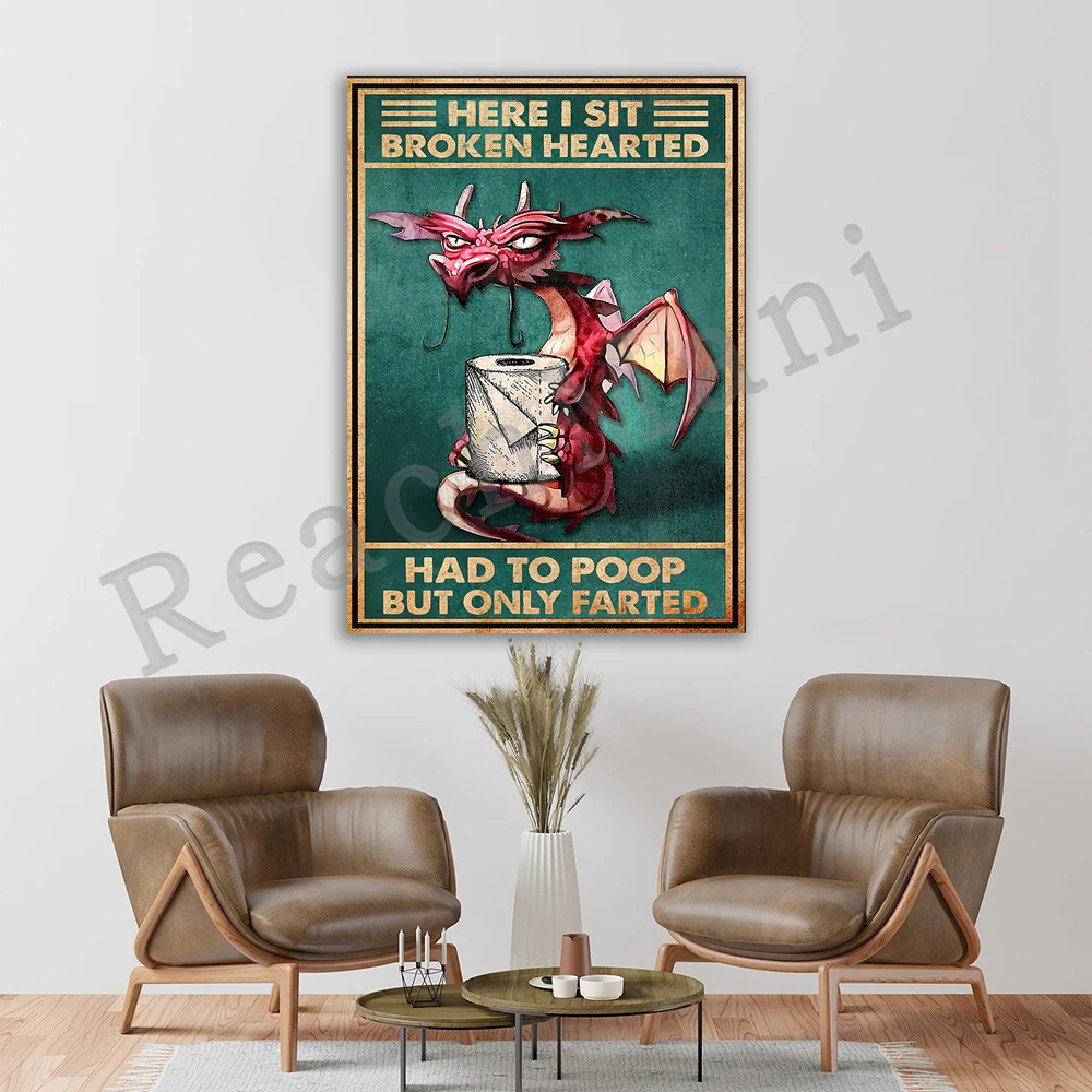 Here, I am sitting in a sad smiley oriented bald bathroom poster, bathroom wall art, bathroom wall decoration, bathroom sign