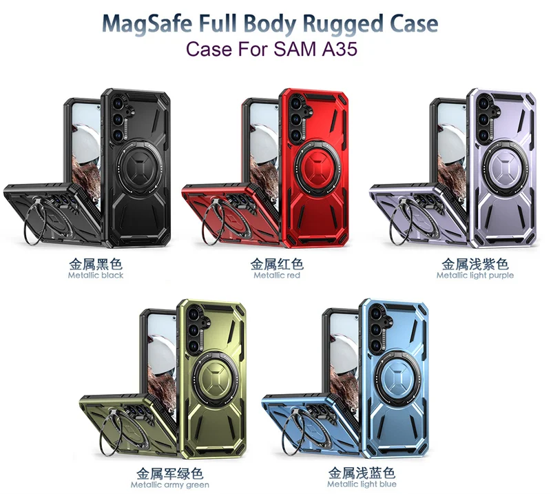 For Samsung Galaxy A35 5G Case Shockproof Kickstand Bumper Phone Shell Heavy Duty Armor Hard For Galaxy A35 5G Phone Cover