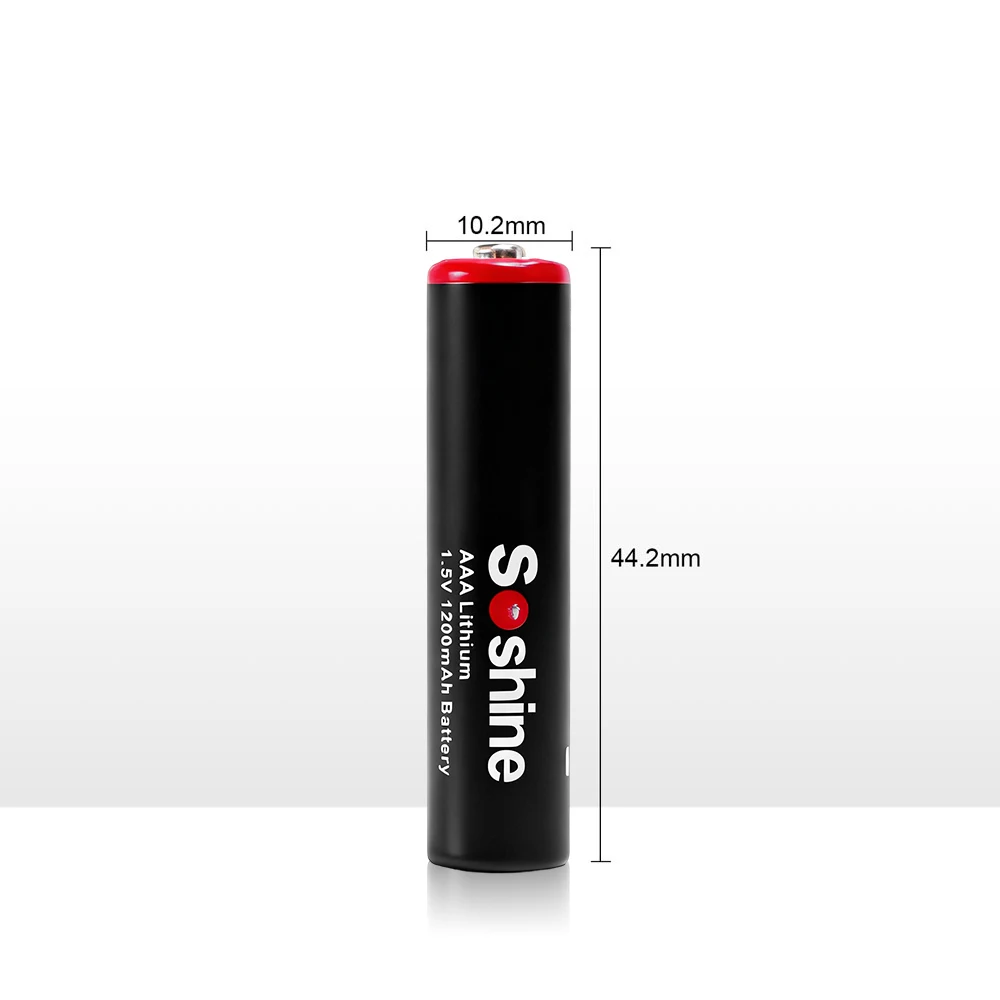 Soshine 1.5 Volt 1200mAh Batteries AAA 1.5V Lithium Battery Non-Rechargeable Battery for Flashlights Electronic Doorbell Toys