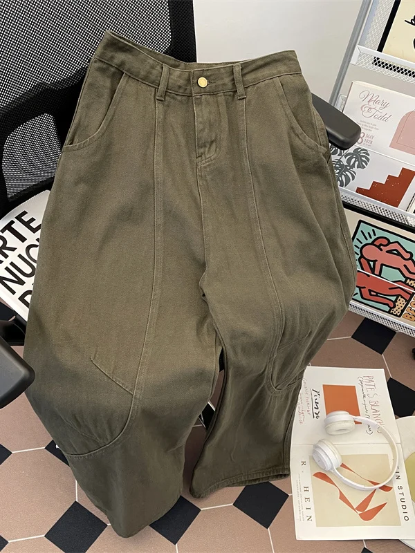 

Мужские джинсы Waed American Sle, весенне-осенняя модная рабочая одежда, свободные длинные брюки с широкими штанинами