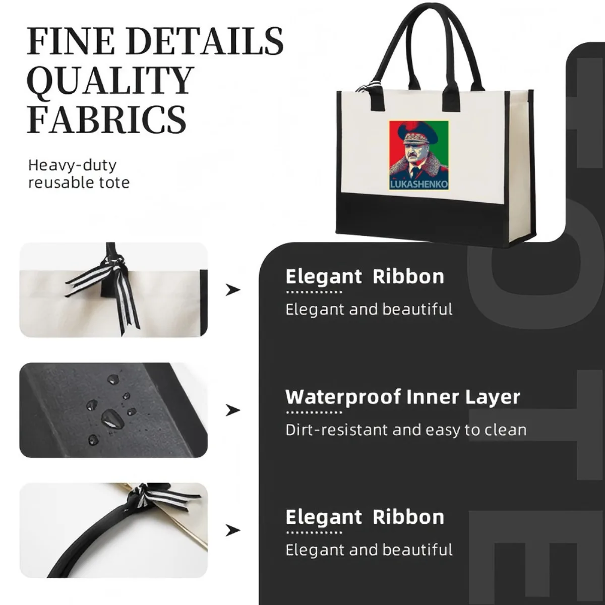 ألكسندر لوكاشينكو 2026 وصل حديثًا حقيبة حمل عصرية واسعة وقابلة لإعادة الاستخدام بنمط طباعة 2 نغمة شديدة التحمل بكتف كبير #5
