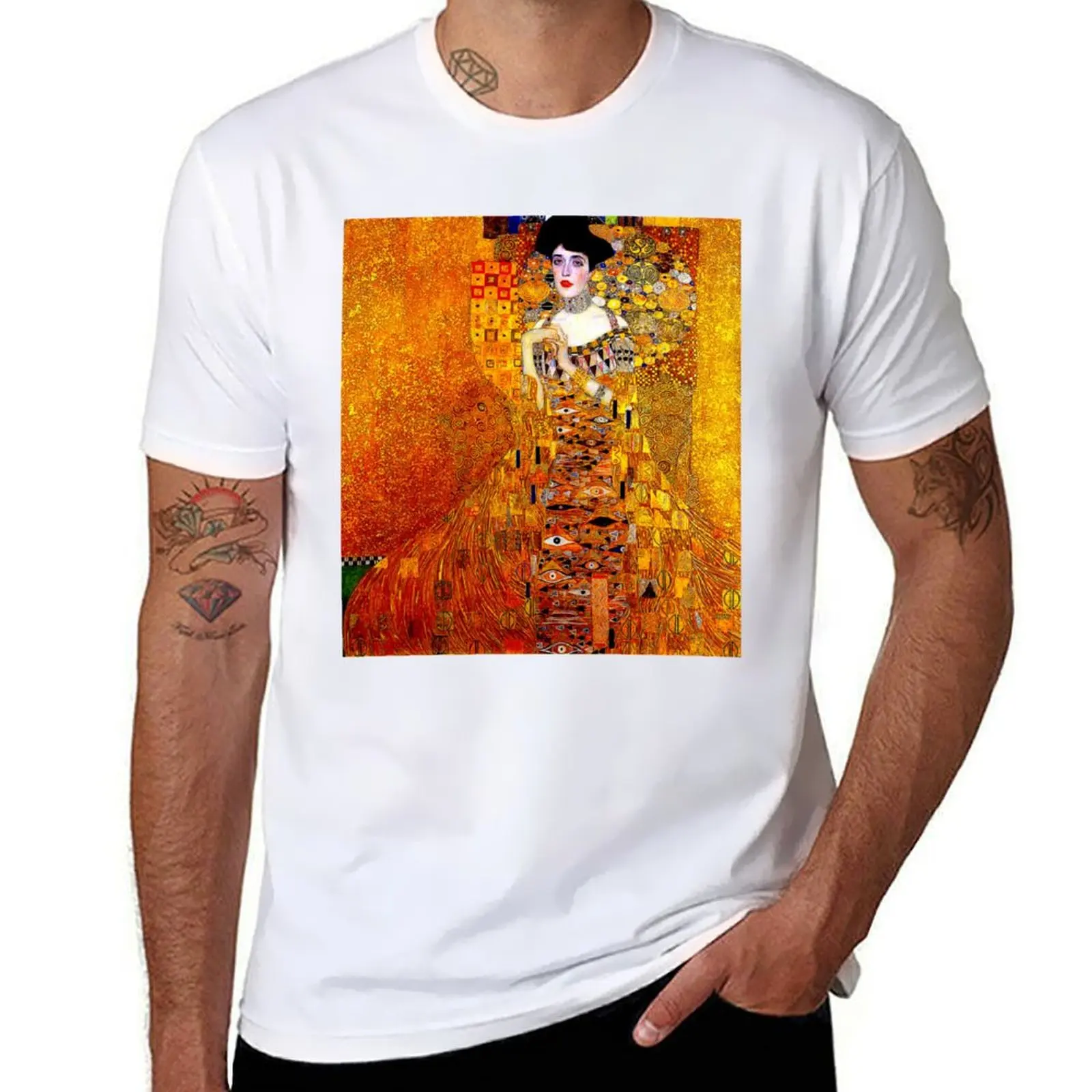 

LADY IN GOLD : Gustav Klimt 1912 High Definition Painting Print T-Shirt man t shirt designer T-Shirt