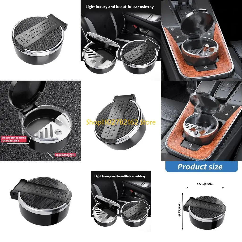 Компактная автомобильная пепельница 547B с крышкой, защита от запаха, подходит для подстаканников