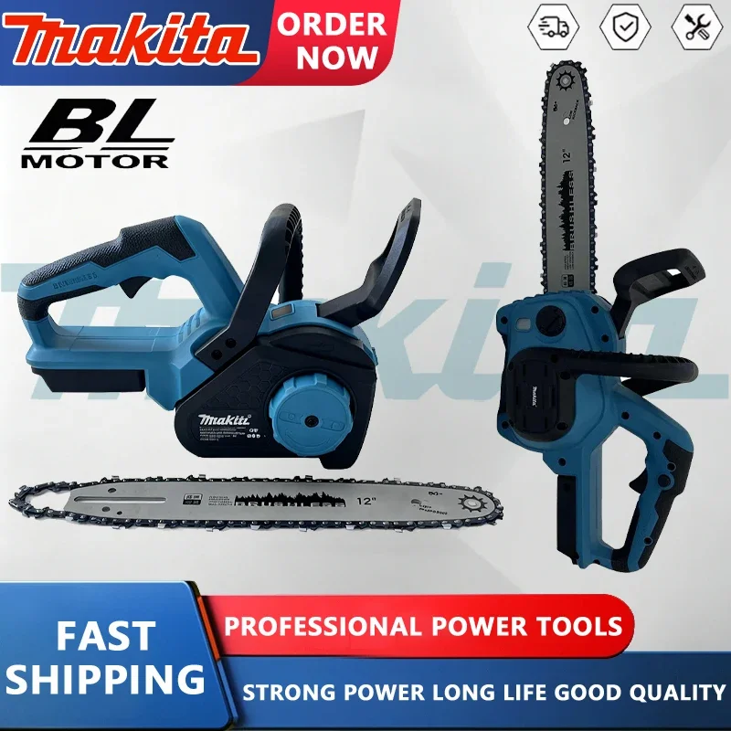 

Бесщеточная электрическая цепная пила Makita 12 дюймов, 1500 Вт, беспроводная, для обрезки деревьев, ручной садовый инструмент для работы с деревом, 18 В