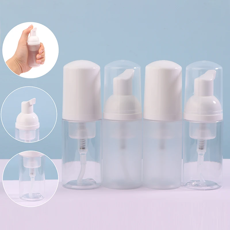 Dispensador de espuma pequeño, botellas con bomba de plástico, Mini botella vacía rellenable de jabón para viaje, limpieza, embalaje de cosméticos, 30ml, 1 ud.