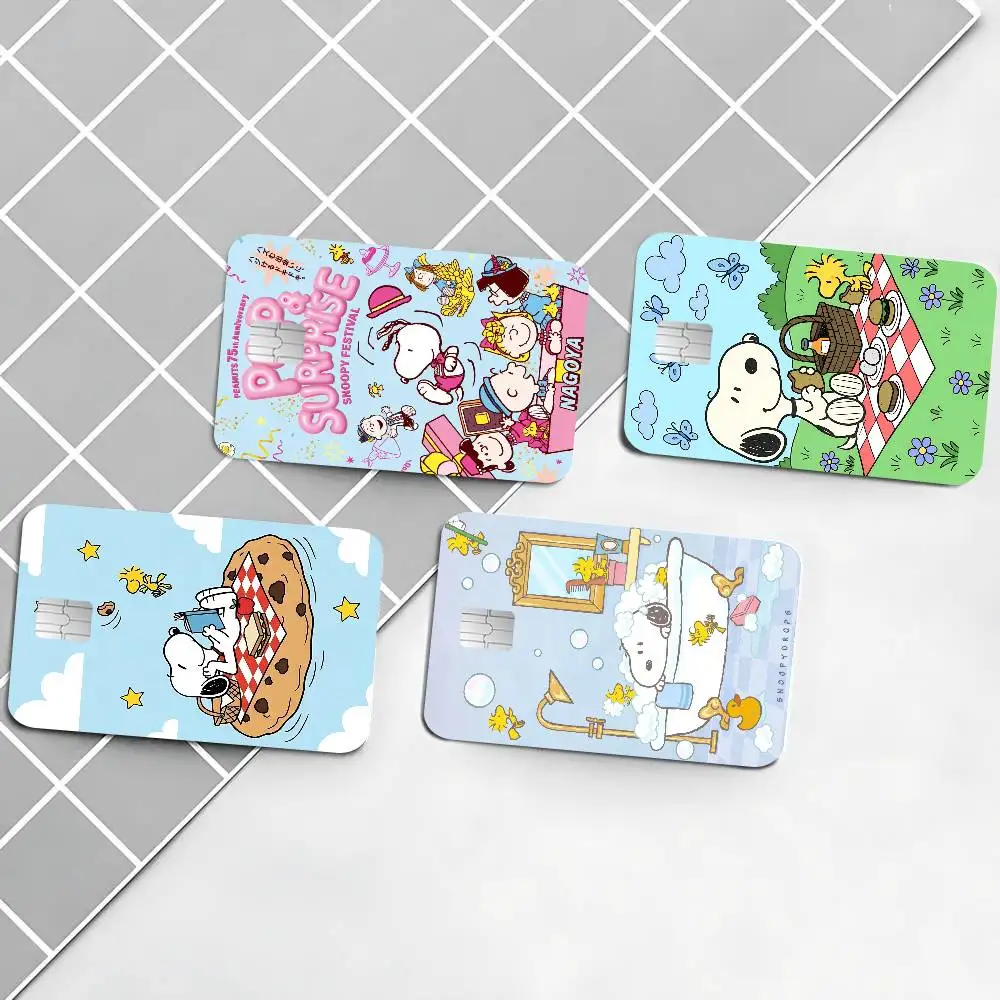 Cartoon Snoopy Diy Credit Debit Card Sticker Party Sticker Decoration Waterproof Small Chip Card Skin Sticker