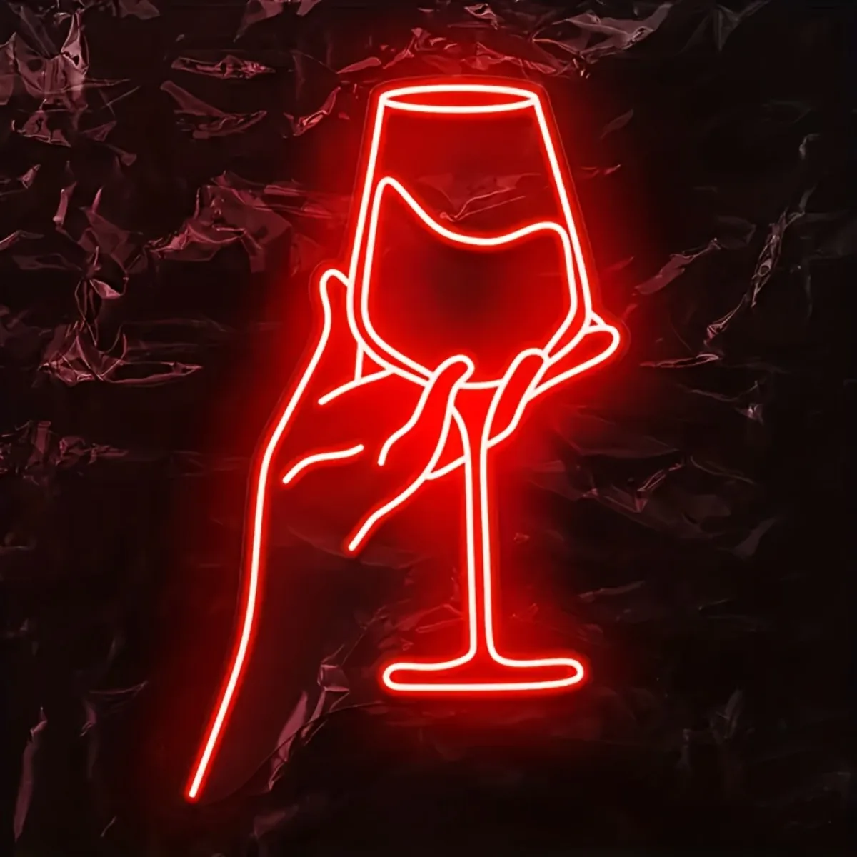 Cheers Wine Glasses LED Neon Sign - Party Light, Perfect for Home Bar & Bedroom Decoration, Portable Wall Decoration, Neon Signs