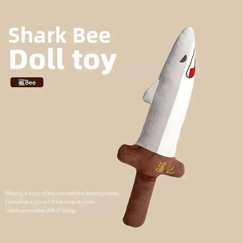 

Plush Shark Sword Toy Funny Shark Bee Pun Design Cute Stuffed Doll Novelty Birthday Gift For Boyfriend Girlfriend Adults Kids