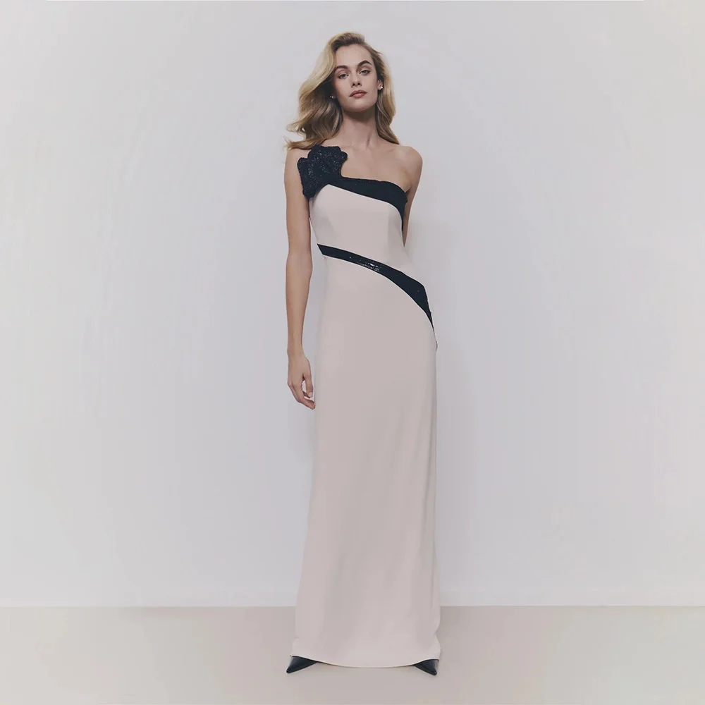 Elegant Evening Dresses Luxury 2025 Sleeveless Flower Applique Straight Dress Prom Dresses Formal Celebraty Dress For Women