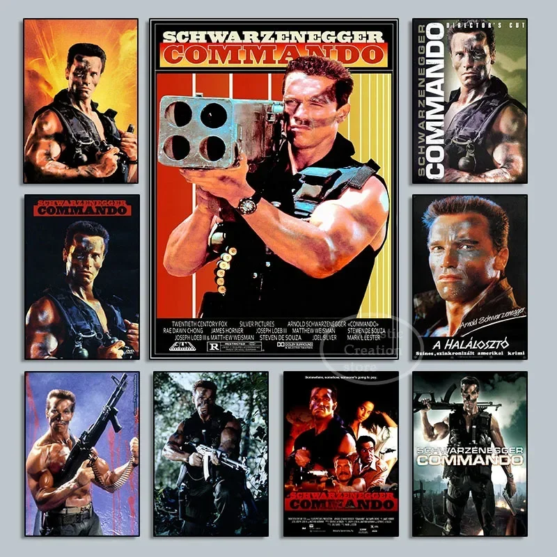 Commando 95.Schwarzenegger classique 1985 film impression Art toile affiche pour salon décor maison mur photo