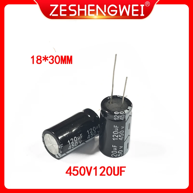 2PCS 450V 120UF Aluminum Electrolytic Capacitor 120UF 450V 18*30mm NEW Electrolytic Capacitor Size：18x30