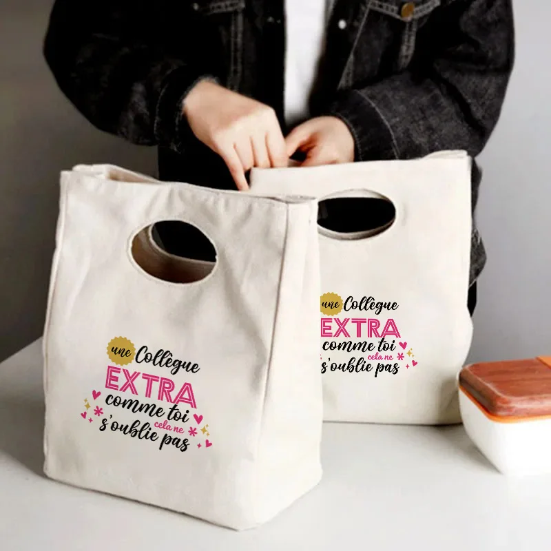 1 pc super COLLEAGUE pattern Lunch Cooler Bag Portable Insulated Bento Tote Thermal Food Storage Bags awesome coworker gift