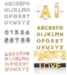130pc/lot Hole 10mm slide Letter DIY slide charm Alloy ENGLISH Alphabet Fit For 10MM Wristband Bracelet jewelrys