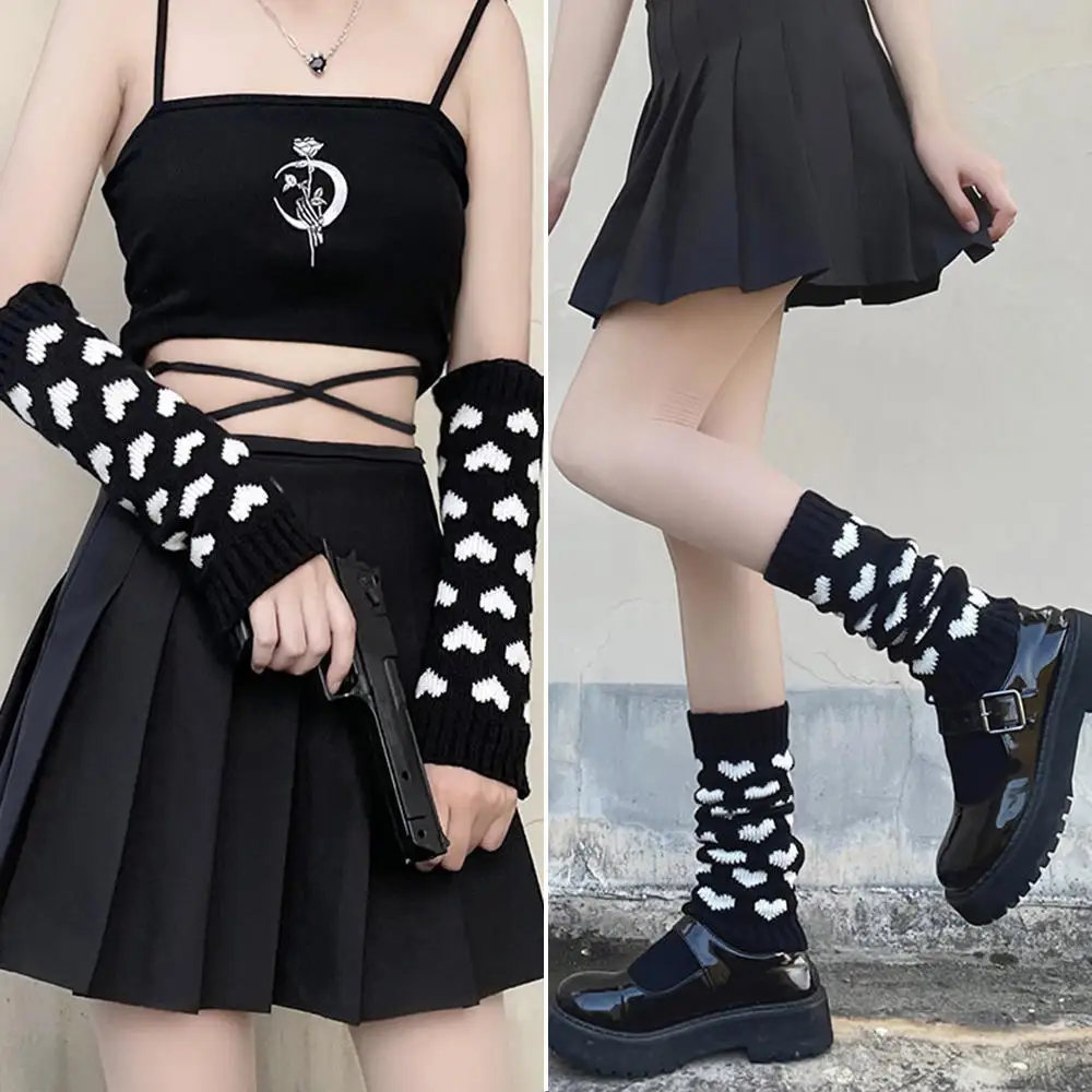 Striped Hollow Out Knitted Sock Cover Hot Girl Leg Warmers Y2k Porous Calf Sleeve Millennium Style Loose Leg Covers Sexy JK Sock