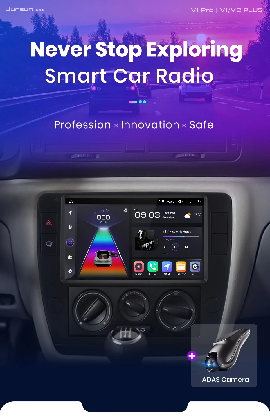 Junsun Kabelloses Carplay Android Auto Autoradio für Passat B5 2000 2001 2002 - 2005 GPS Intelligente Systeme Multimedia Autoradio – Detail 3