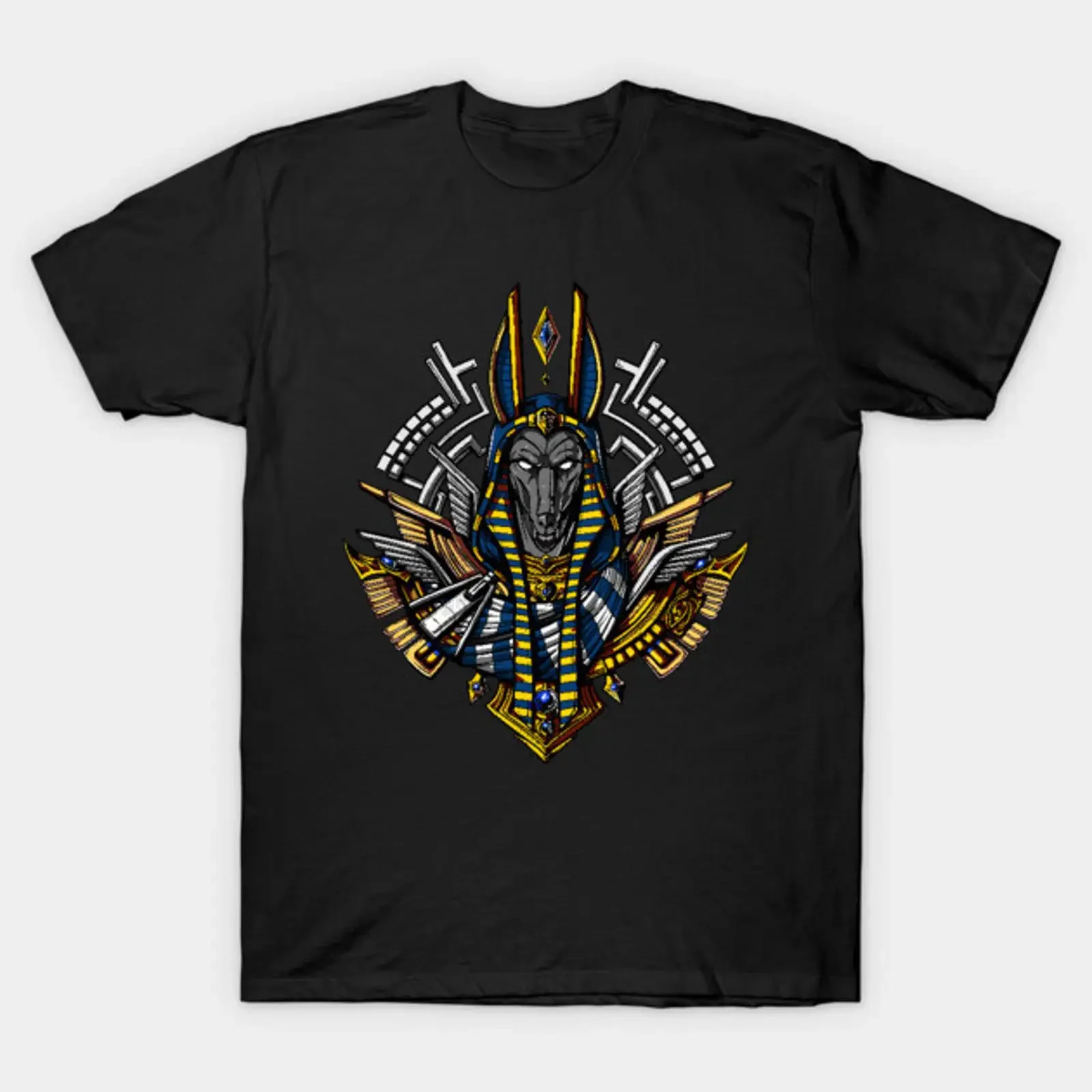 Egyptian God Anubis T Shirt vintage Washed Versatile Unisex Stylish Top For Everyday Wear Comfortable Slightly homme graphic