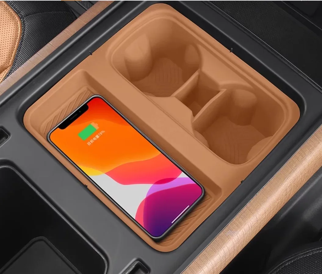 For Defender 90 110 Car Organizer Box 2022-2024 Console Wireless Charger Anti-slip Mats Pad Silicone Water Cup Pad Coaster