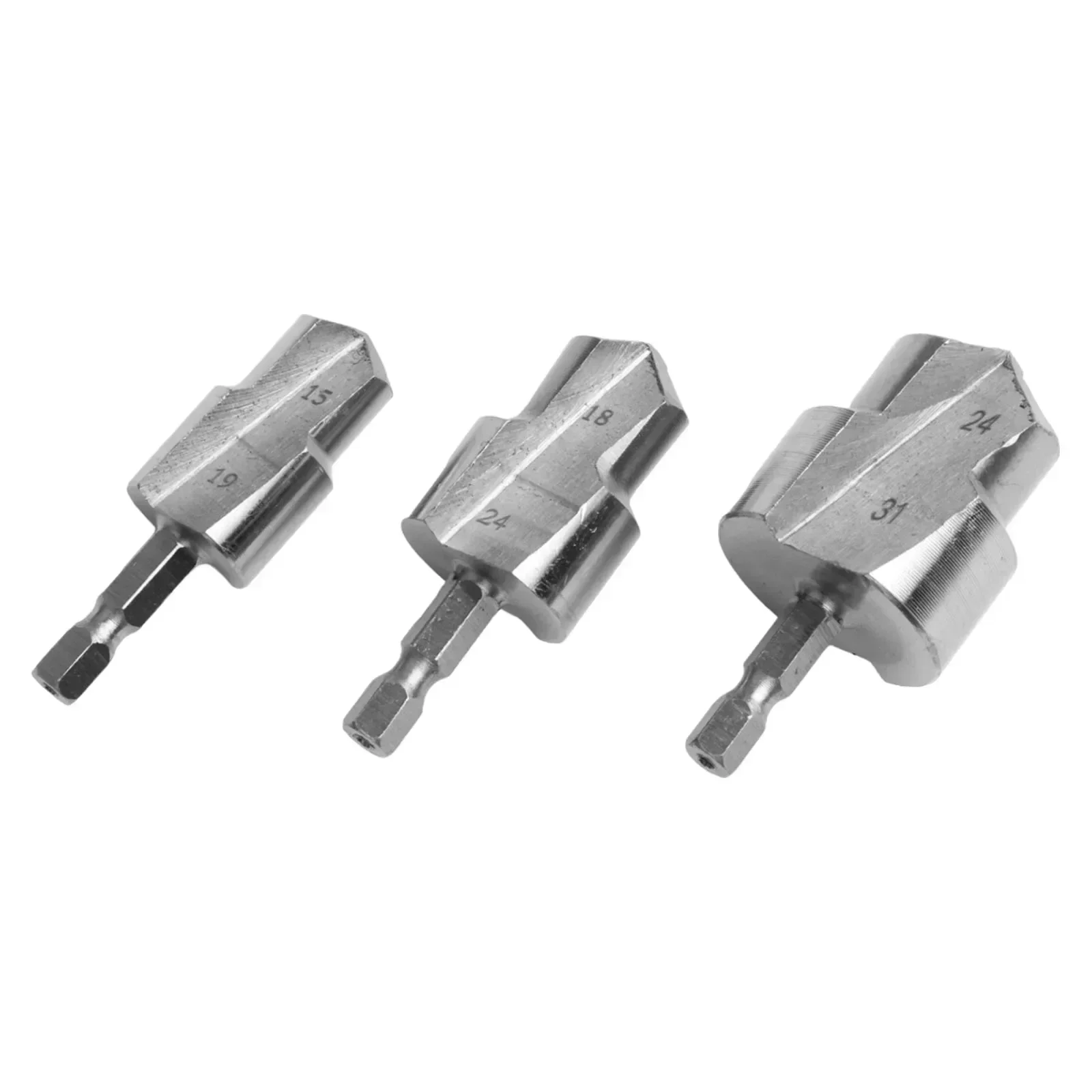 수도관 확장 드릴 비트, 배관공 전기 드릴 부품, 수도관 확장 펀치용, 3 개, 6.35mm 육각 섕크