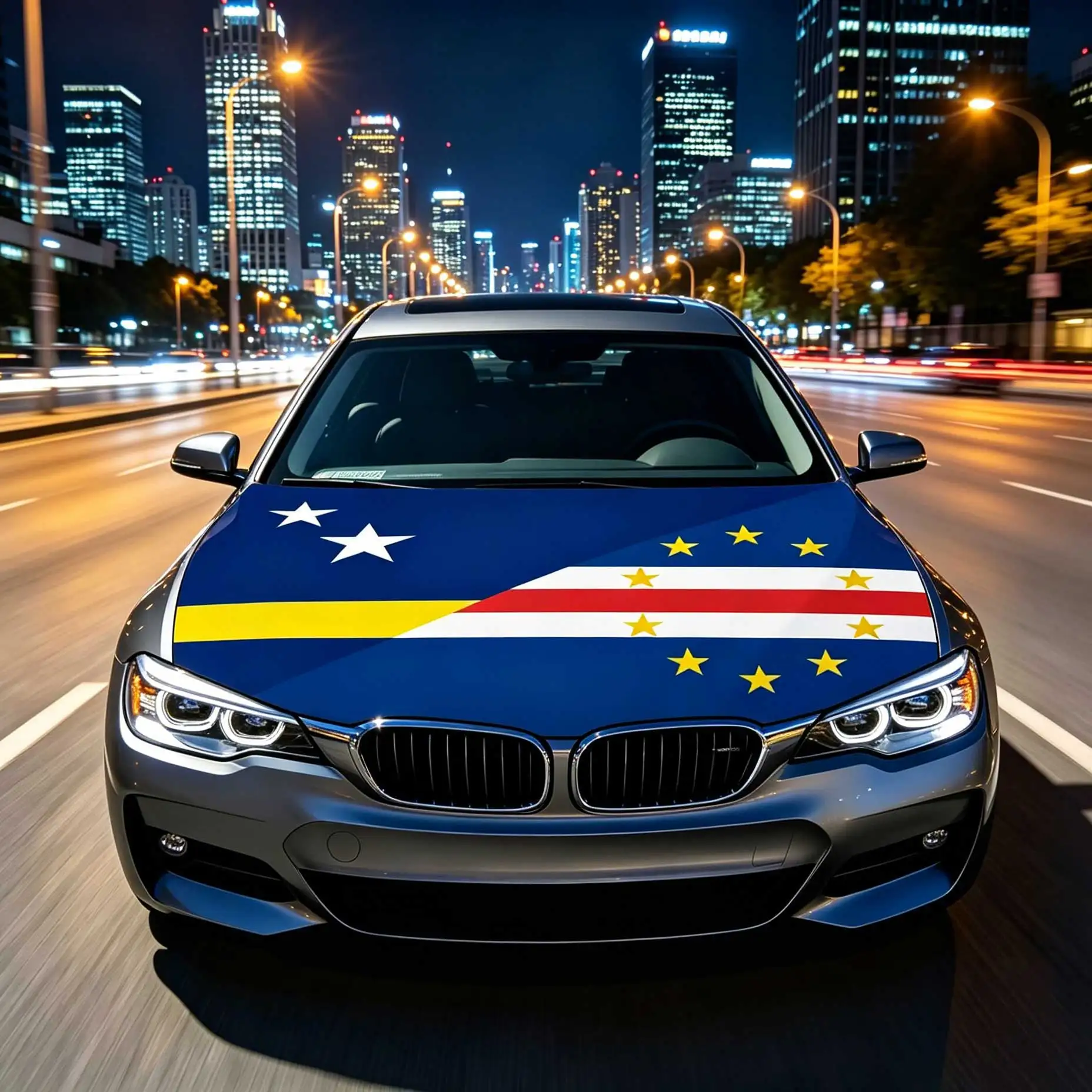 3.8x5.3fts Curacao Cape Verde National Together Friendship Flag Banner Car Hood Cover Flag Engine Cover For Decoration