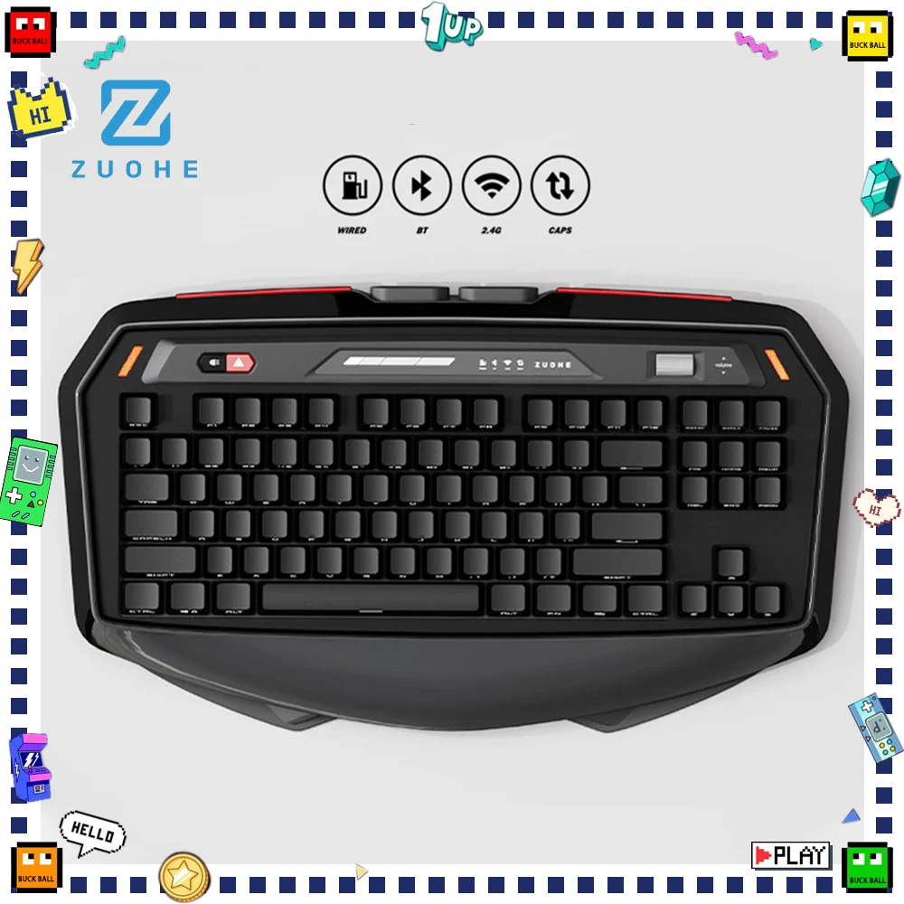 

ZUOHE MAX870 Mechanical Keyboard Tri Mode Wireless Keyboards 8000mAh Customized Sports Car Keyboard RGB Win Mac PC Accessories