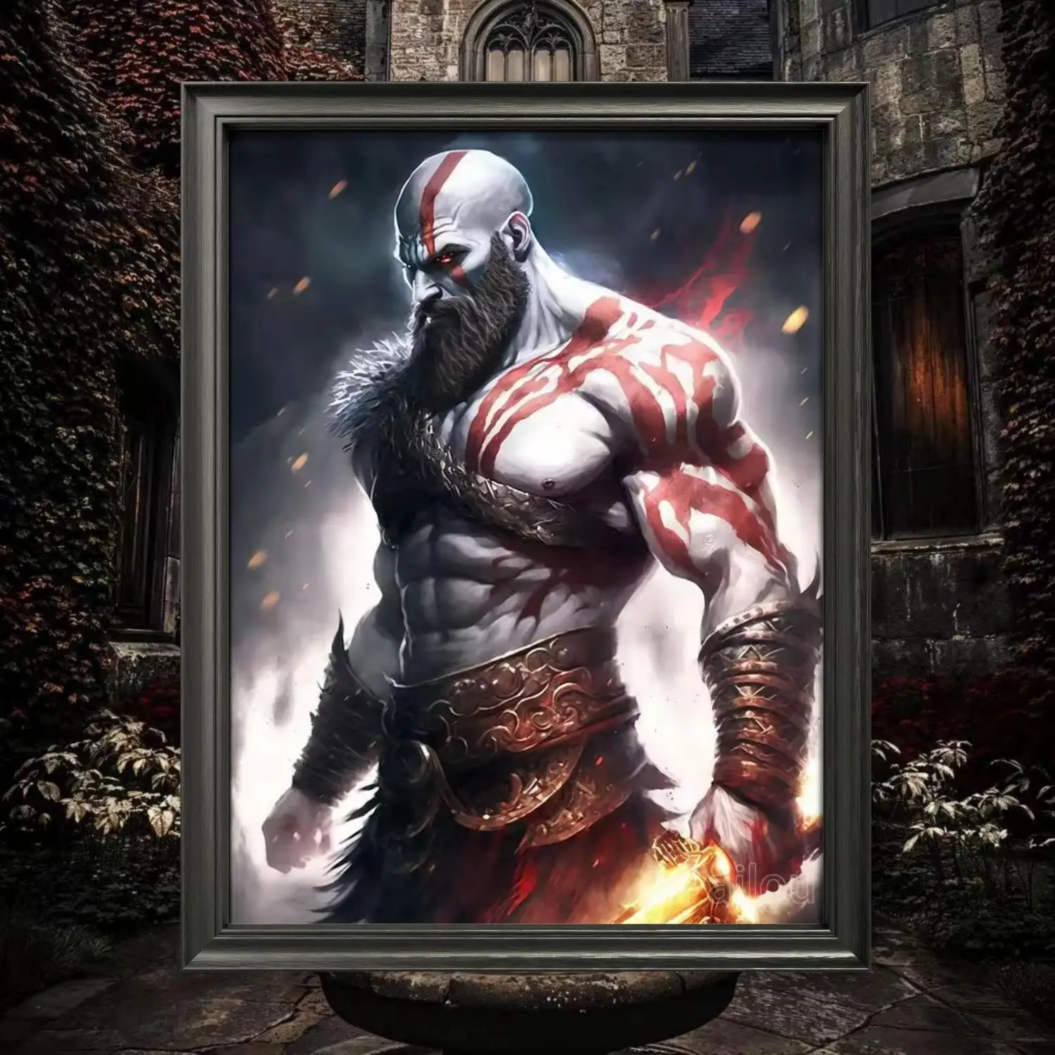 God Of War Ragnarok 5d DIY Diamond Painting Kits Greek Mythology Kratos Art Mosaic Cross Stitch Handcraft Room Decor Gift NEW