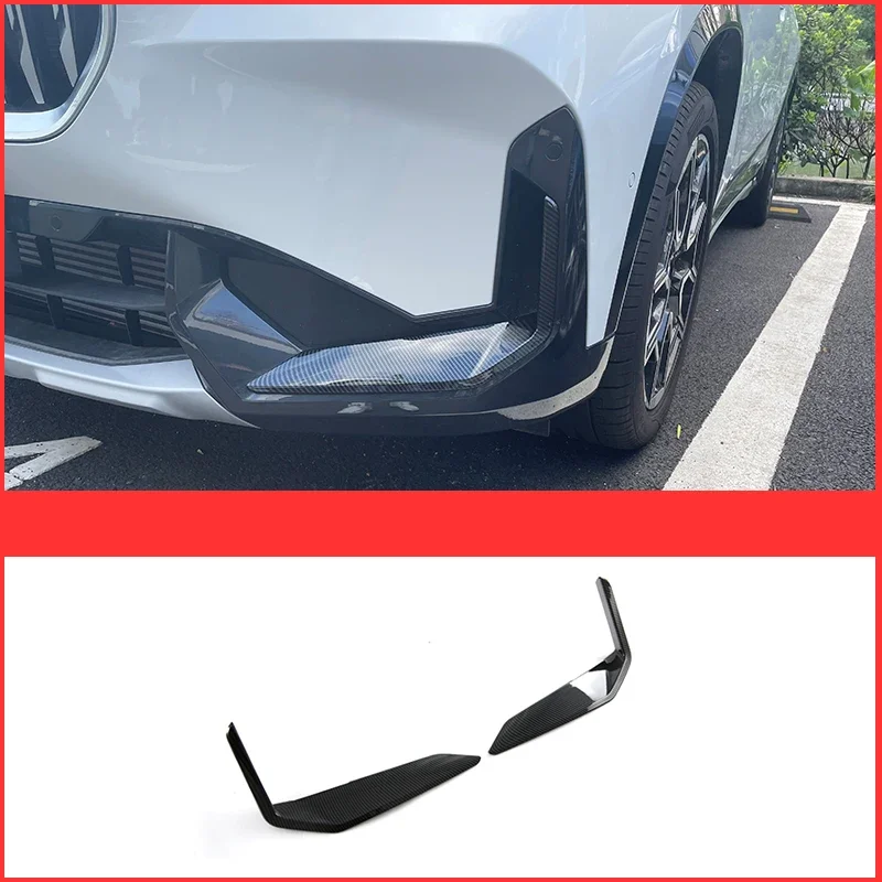 Front Rear Blade Eyebrow Wind Knife ABS Carbon Fiber Front Rear Bumper Decoration Cover Sticker for BMW X1 X Design 2023 2024