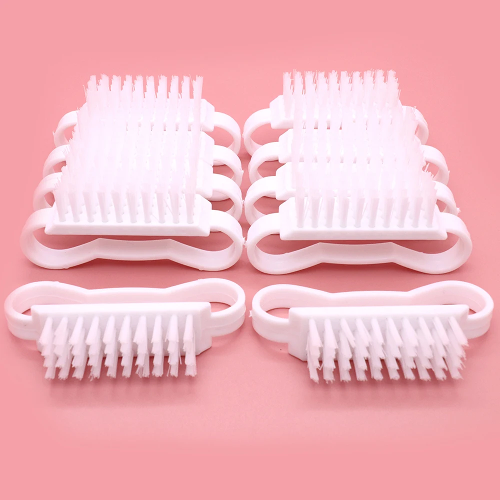 

10pcs Nail Cleaning Brush Plastic Dust Clean Soft Remover For Nail Care Small Angle Mix Color Manicure Pedicure Nail Salon Tool