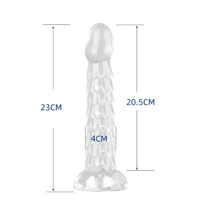 New Transparent Dragon Scale Dildo Soft Dragon Scale Penis Adult 18+ Anal Bead Butt Plug Vaginal Hip Expansion Trainer