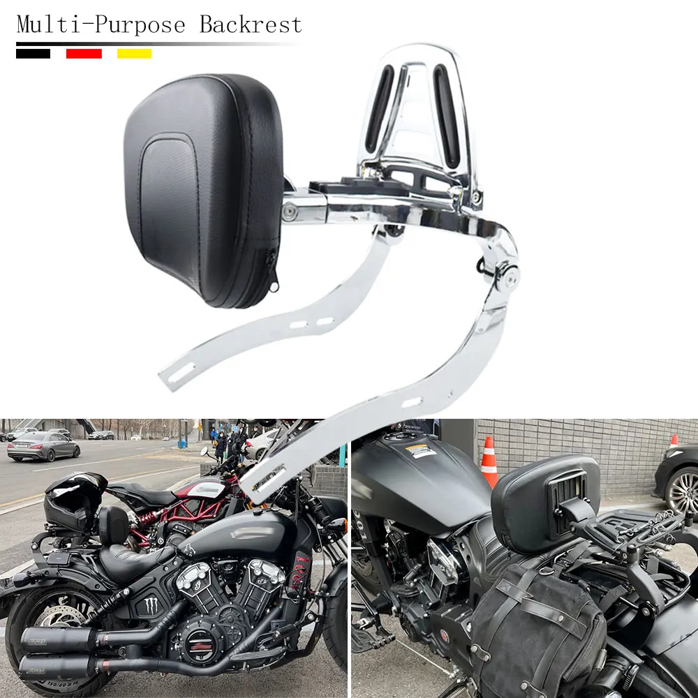 Motorcycle Accessories Folding Multi-Purpose Driver Passenger Backrest Luggage Rack For Indian Scout Bobber Rogue Sixty Twenty