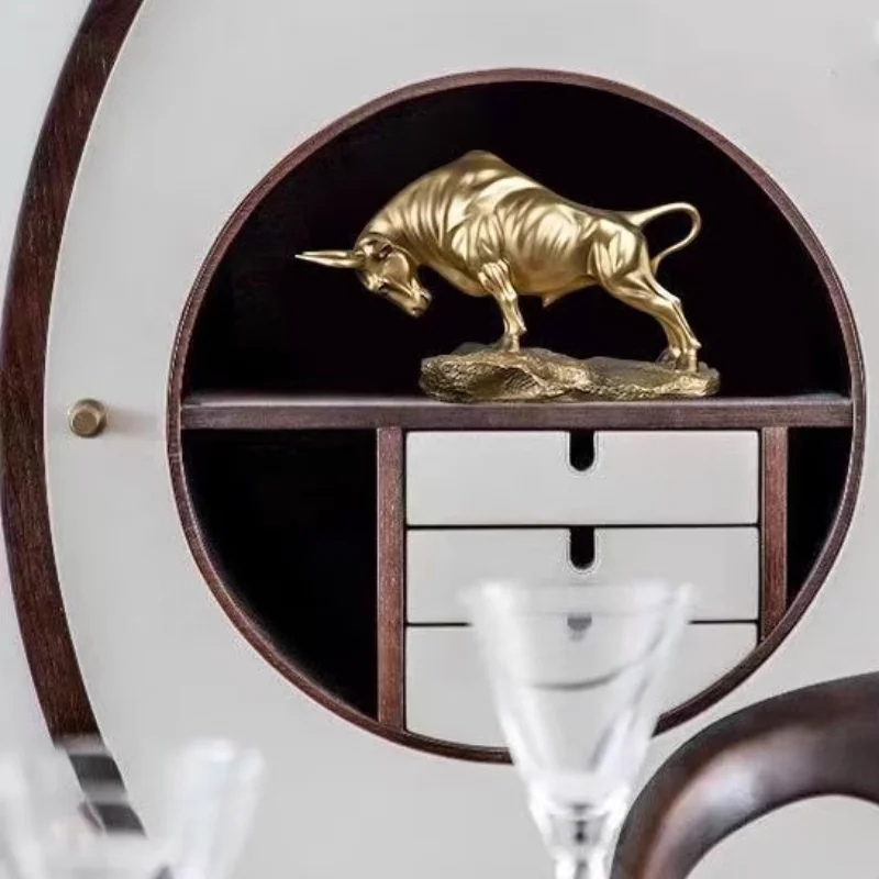 محظوظ الثور زودياك زخرفة الراتنج البقرة تمثال سطح المكتب مكتب عمل ديكور خزانة الكتب الحديثة عرض ديكور المنزل الإبداعية هدية