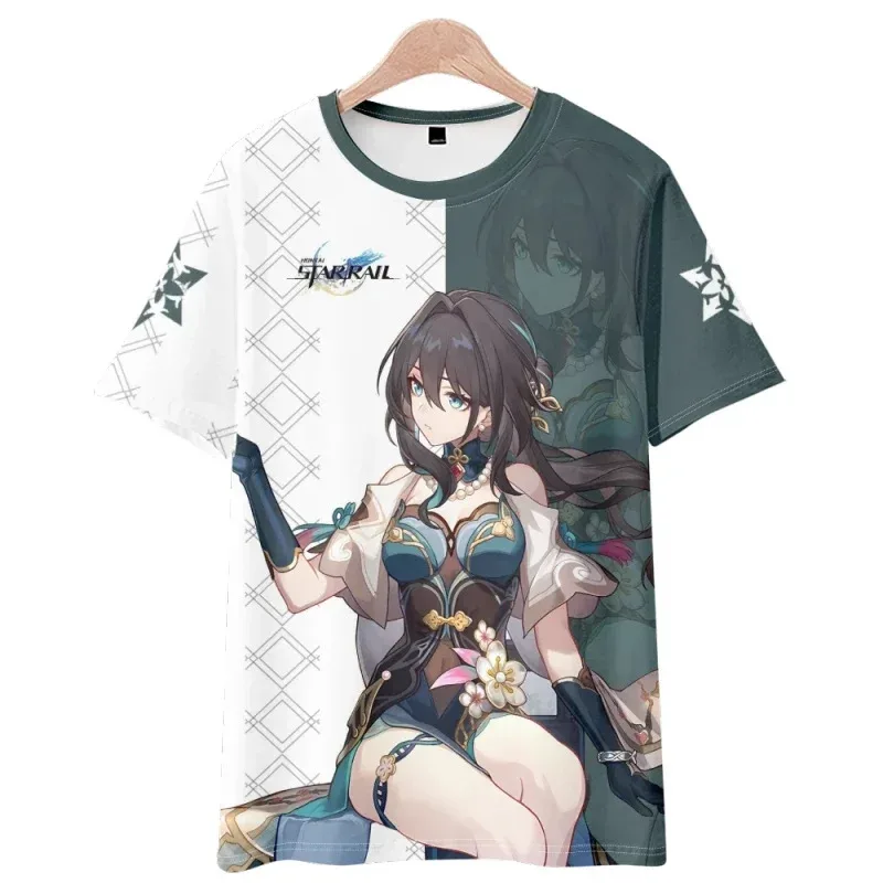 

Hookai star rail Ruan Mei cosplay T-shirt Ruan Mei unisex 3D printed polyester short sleeve tops fashion tee shirt
