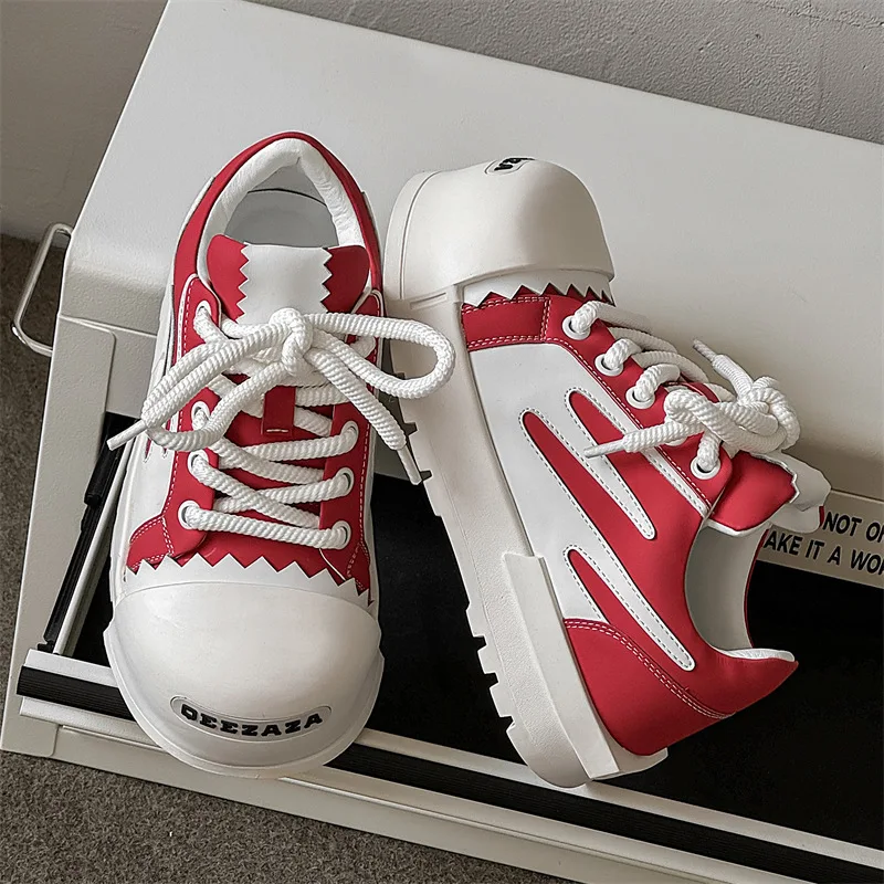 2025 Big Head Men and Women Niche Design Thick Baseplate Couple Ugly Cute Bread Sneakers Platform Shoes