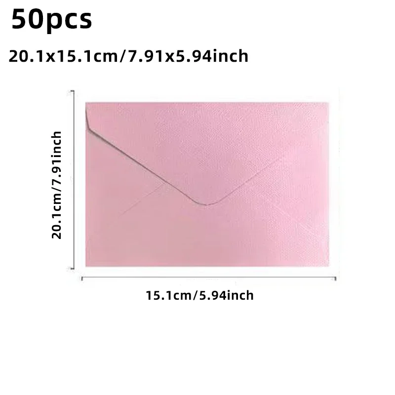 50 stks/partij 20.1x15.1 cm Enveloppen voor Trouwkaarten Business hoogwaardige 250g Textuur Papier Briefpapier Leveringen opbergtas