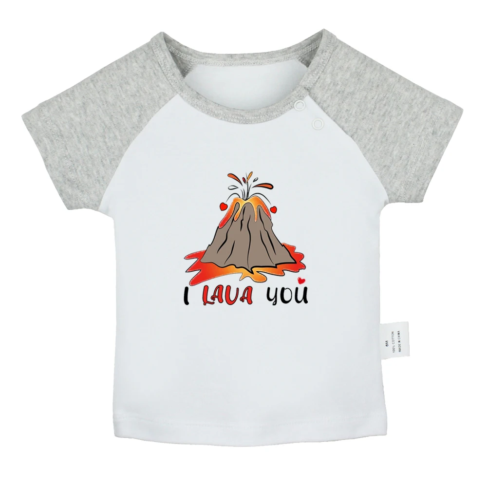 

iDzn New I Lava You Fun Graphic Baby T-shirts Cute Boys Girls Tees Infant Short Sleeves T shirt Newborn Soft Clothes Kids Tops