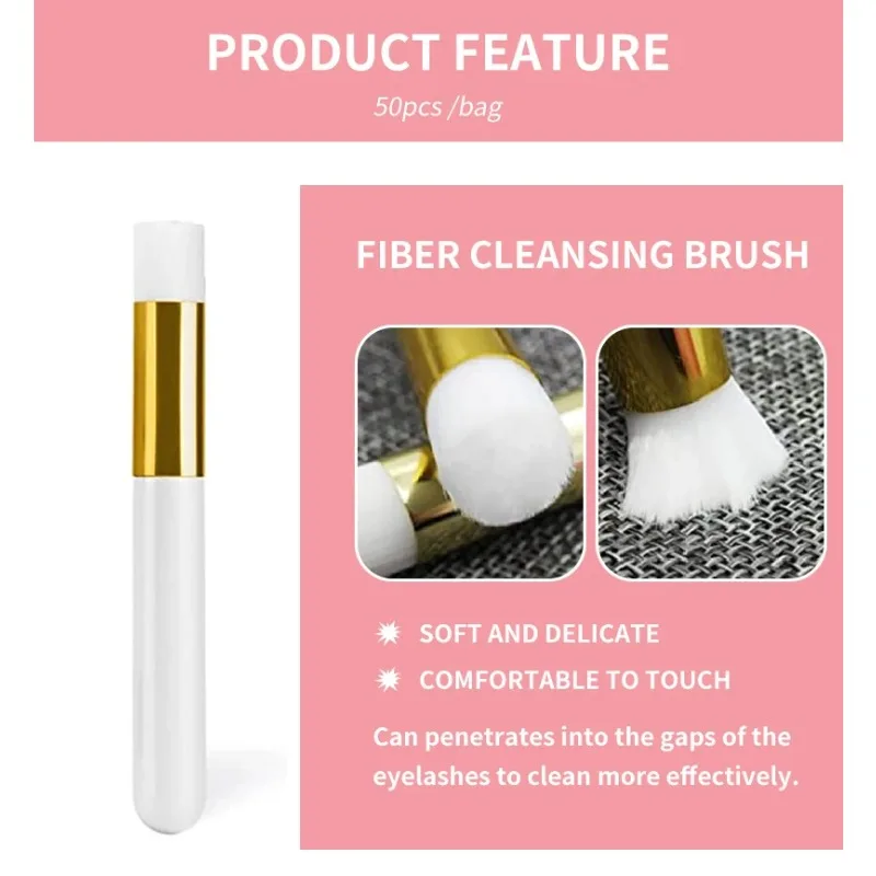 부드러운 브리슬 속눈썹 청소 브러시 필 오프 디자인 듀얼 엔드 속눈썹 연장 브러시 인체공학적 핸들 컴팩트 사이즈