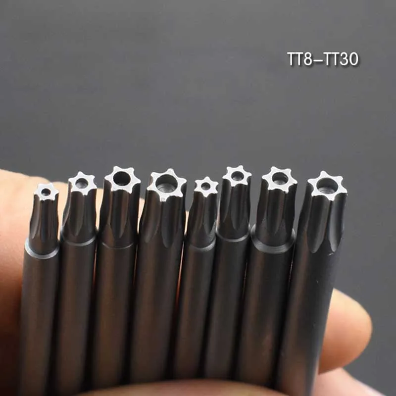 10 teile/los Elektrische 802 6mm Runde Schaft Torx-schraubendreher Bit wählen von TT8 -TT30 mit inneren loch Reparatur werkzeuge 120MM/150mm Lange