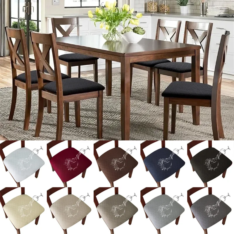 

1PC WaterProof Dining Room Chair Cover Seat Covers Removable Washable Elastic Cushion Covers fundas para sillas чехол на стул