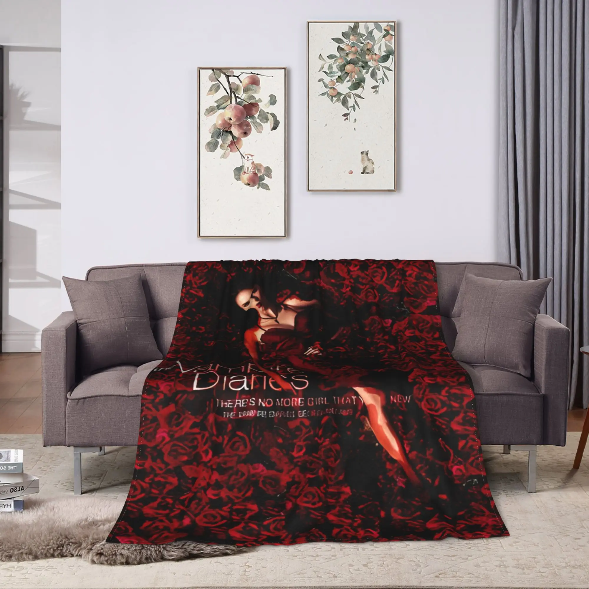 The Vampire Diaries Elena Flannel Blankets  Warm Soft Bedding Throws for Bedroom Picnic Street Trend Bedspread Sofa Bed Cover