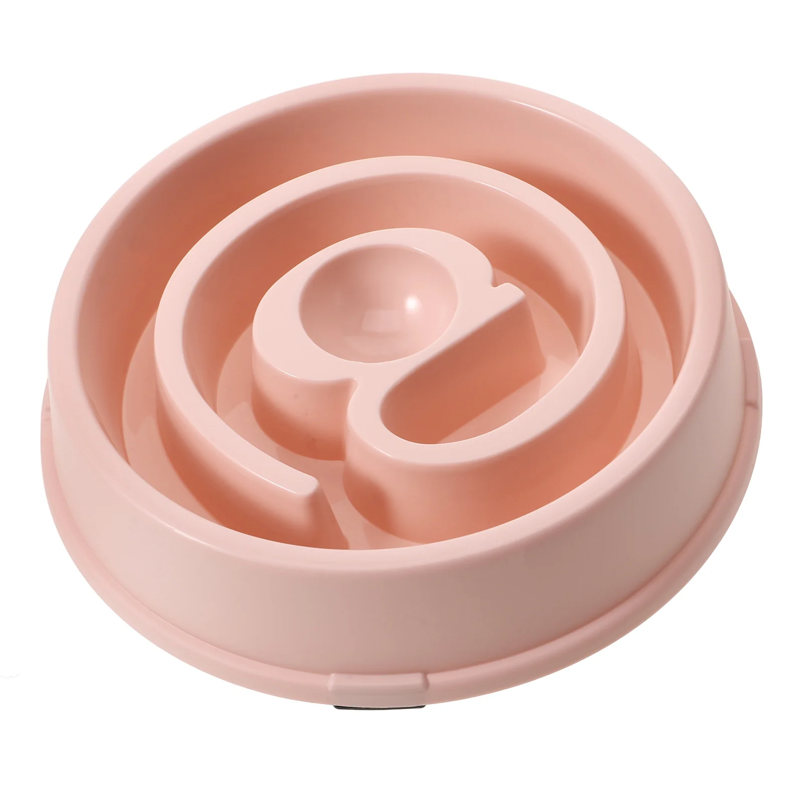 

Round Slow Eating Bowl Durable Food Dish Non-slip Pet Slow Eating Feeder Simple Food Bowl for Pet Cat Dog Puppy (Pink)