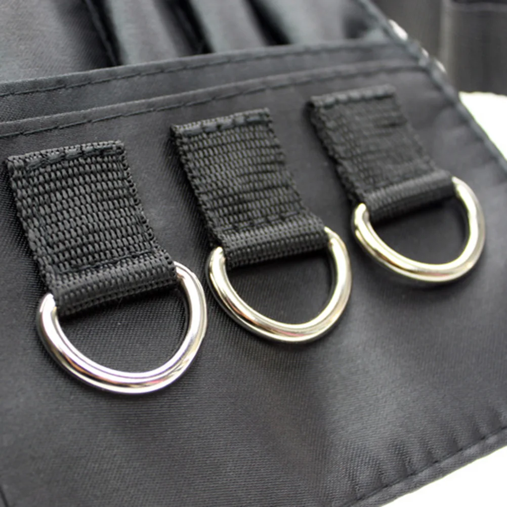 

Makeup Brush Waist Bag Adjustable Belt 7 Pouches 3 Zippered Compartments 12 Brush Slots Multiple Pocket Organizer Portable Black