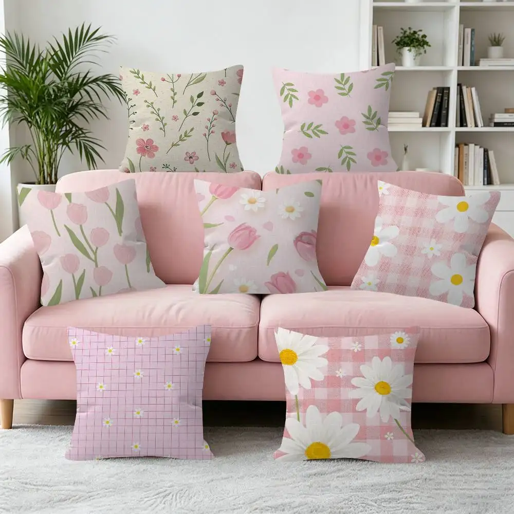 Home Decor Floral Pattern   Decorative Pillowcase Square Pillowcase Home Office Decorative Cushion Cover