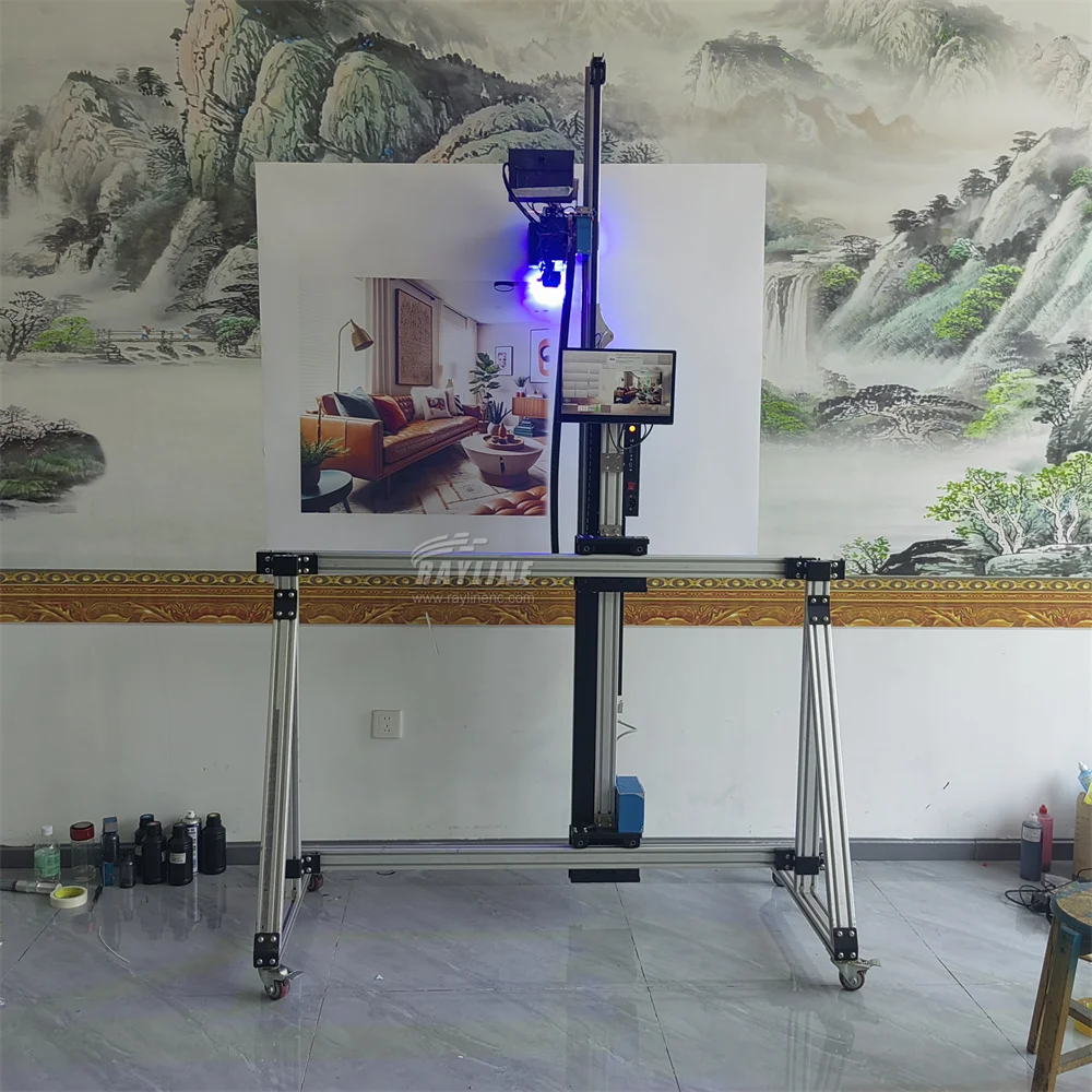 Automatic Wall Floor Printing Machine Robot Uv AI 4K Vertical Inkjet Wall Ground Art Printer Machine For Different Surface